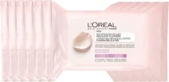 L’Oréal Paris Skin Expert Delicate Flowers Zachte Reinigingsdoekjes - 6 X 25 Stuks - Voordeelverpakking - Gezichtsreiniger Voor Droge En Gevoelige Huid