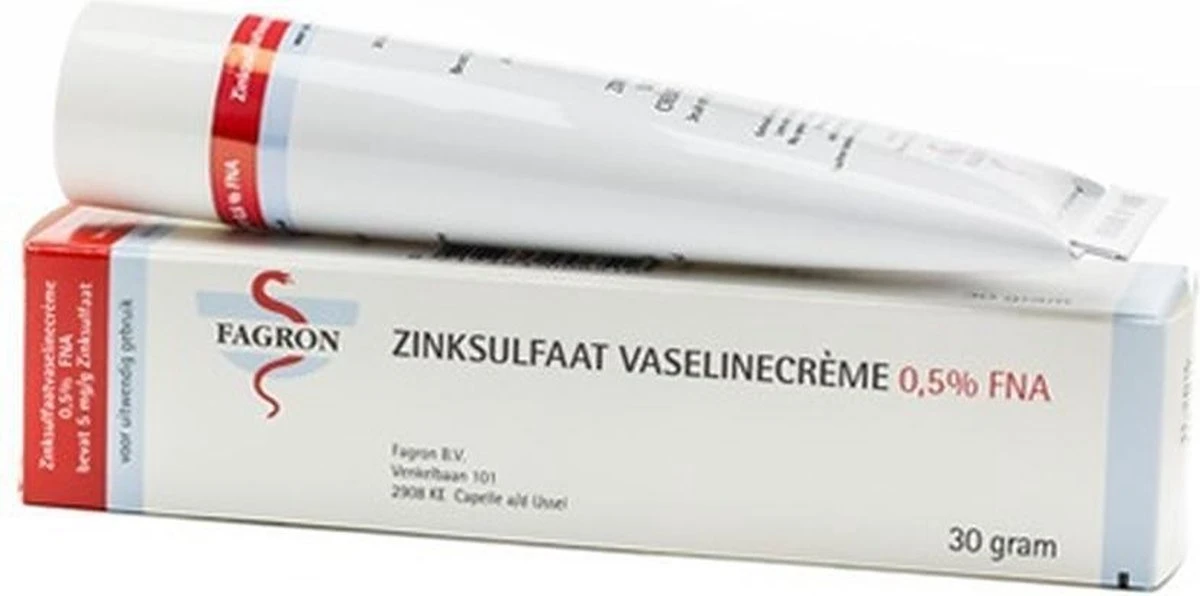Fagron Zinc Sulphate Vaseline Cream 0.5% Fna 3 Fagron Zinc Sulphate Vaseline Cream 0.5% Fna
