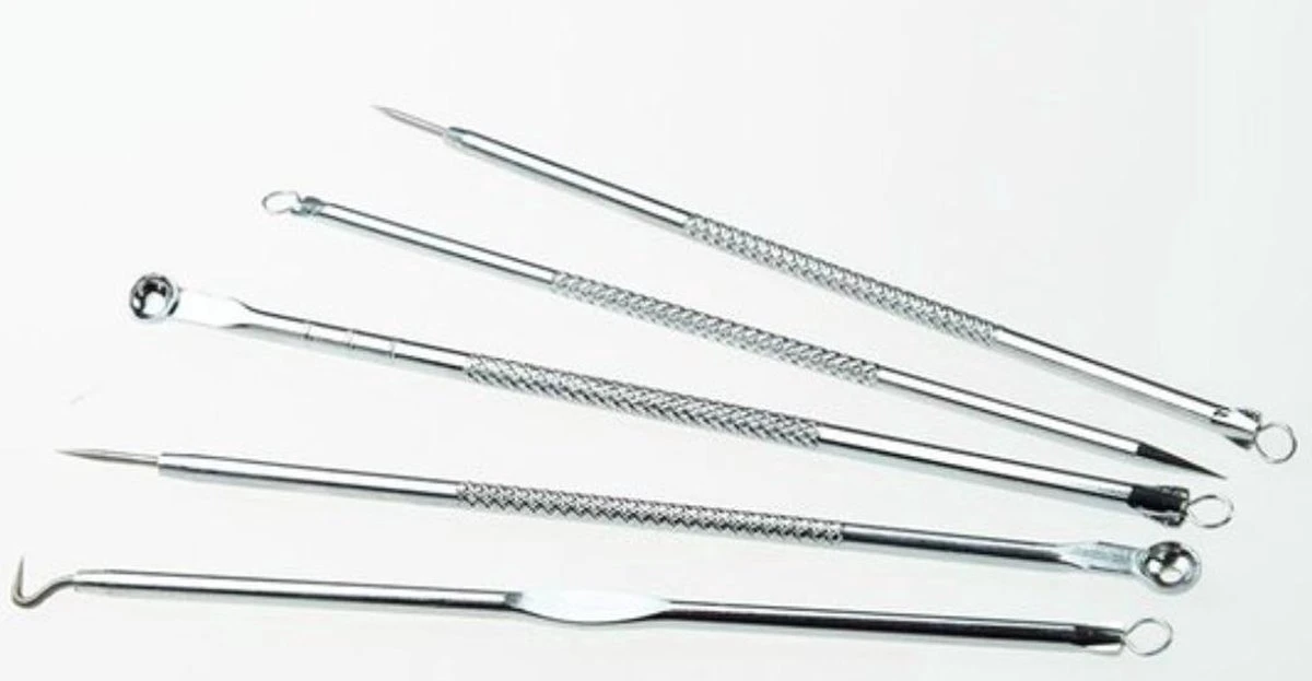 *** Professionele 5 Delige Mee-eters & Acne Verwijderen Set - Blackhead Killer - Comedonenlepel - Puisten Verwijderaar - Van Heble® *** 4 *** Professionele 5 Delige Mee-eters & Acne Verwijderen Set - Blackhead Killer - Comedonenlepel - Puisten Verwijderaar - Van Heble® *** - Afbeelding 2