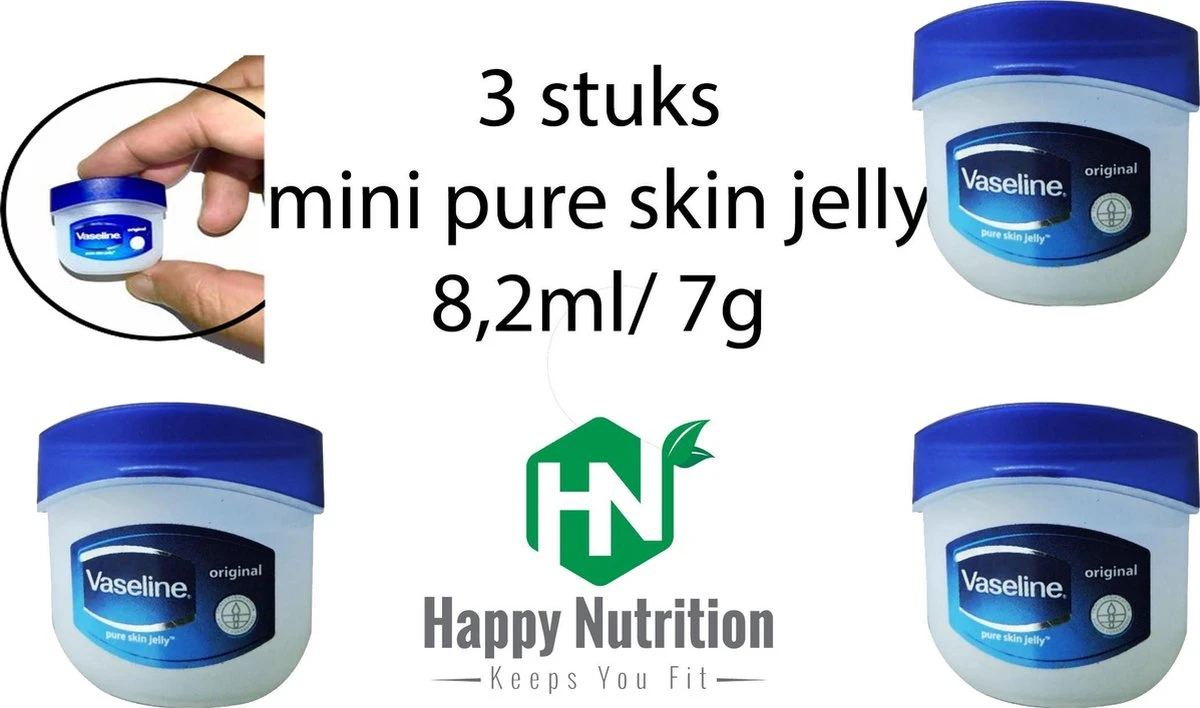 Vaseline® 3x Vaseline Pure Petroleum Jelly Original - 8,2 Ml/ 7g - Bodygel| 3 Stuks Mini Petroleum Jelly 3 Vaseline® 3x Vaseline Pure Petroleum Jelly Original - 8,2 Ml/ 7g - Bodygel| 3 Stuks Mini Petroleum Jelly