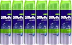 Gillette - Scheergel - Sensitive Gevoelige Huid - 6 X 200 ML - Voordeelverpakking
