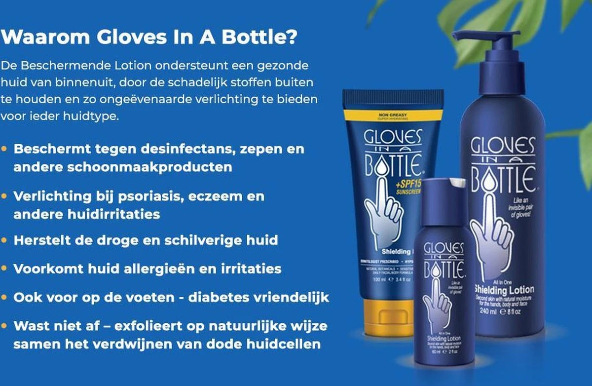 Gloves In A Bottle (GIAB) | Beschermende, Hydraterende, Herstellende Lotion | Droge, Schrale, Geïrriteerde Huid 5 Gloves In A Bottle (GIAB) | Beschermende, Hydraterende, Herstellende Lotion | Droge, Schrale, Geïrriteerde Huid - Afbeelding 3