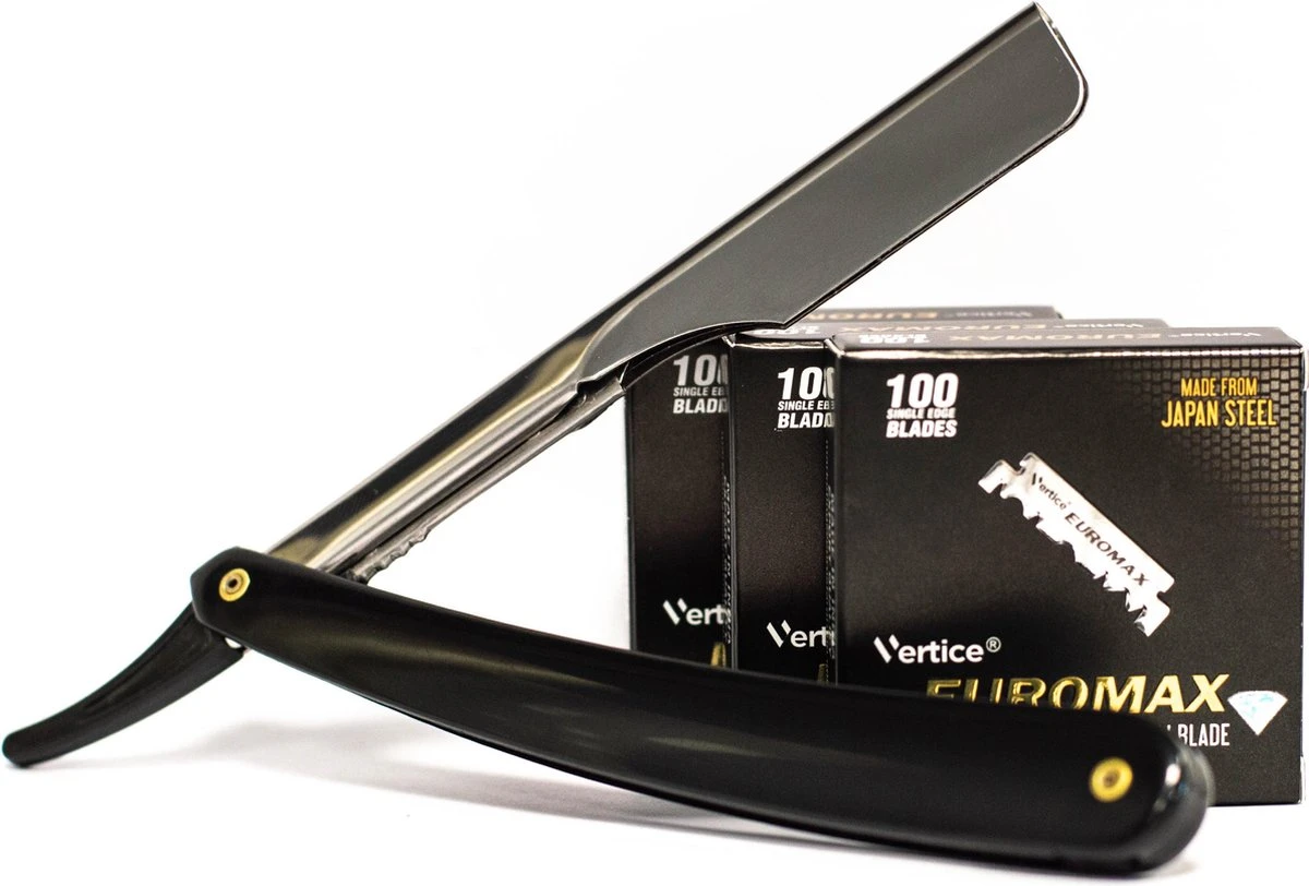 EUROMAX 300 Scheermesjes + TSF Razor, Shavette, Barbiersmes, Kappersmes, Klassiek Open Scheermes, 3 EUROMAX 300 Scheermesjes + TSF Razor, Shavette, Barbiersmes, Kappersmes, Klassiek Open Scheermes,