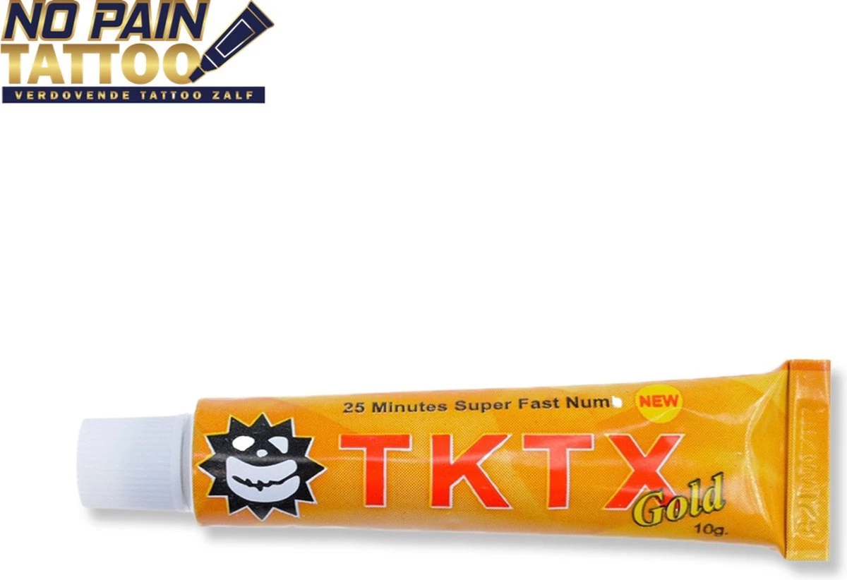 No Pain Tattoo - TKTX - Gold - Tatoeage - Tattoo - Zalf -verdovende Créme - Tattoo Zonder Pijn - Snelwerkend En Langdurig - 10 G 4 No Pain Tattoo - TKTX - Gold - Tatoeage - Tattoo - Zalf -verdovende Créme - Tattoo Zonder Pijn - Snelwerkend En Langdurig - 10 G - Afbeelding 2