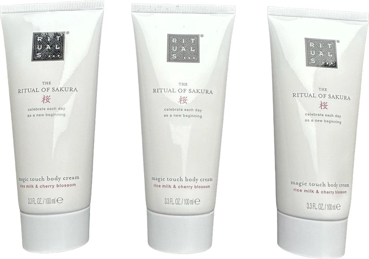 Rituals The Ritual Of Sakura Magic Touch Body Cream 100 Tube - 3 Pack - Rice Milk En Cherry Blossom 5 Rituals The Ritual Of Sakura Magic Touch Body Cream 100 Tube - 3 Pack - Rice Milk En Cherry Blossom - Afbeelding 3