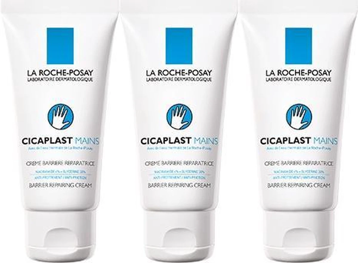 La Roche-Posay Cicaplast Handcrème - 3x50ml - Beschadigde Huid 3 La Roche-Posay Cicaplast Handcrème - 3x50ml - Beschadigde Huid