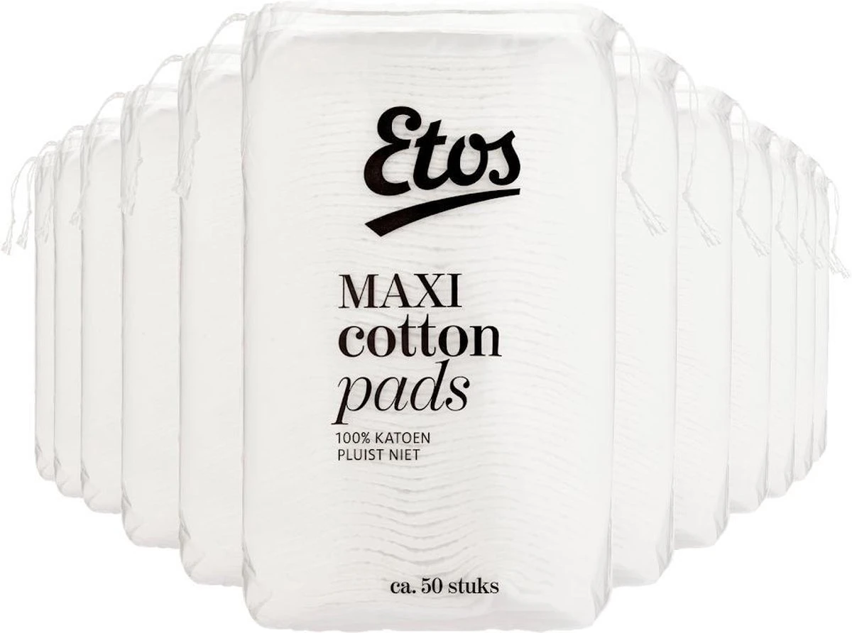 Etos Maxi Wattenschijfjes - Cotton Pads- 600 Stuks (12 X 50 Stuks) 3 Etos Maxi Wattenschijfjes - Cotton Pads- 600 Stuks (12 X 50 Stuks)