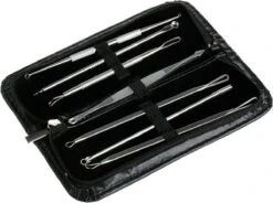Merkloos Professionele 7 Delige Mee-eters & Acne Verwijderen Set - Blackhead Killer - Remover Comedonenlepel - Puisten Verwijderaar - Comedonendrukker - Mee-eter Lepel