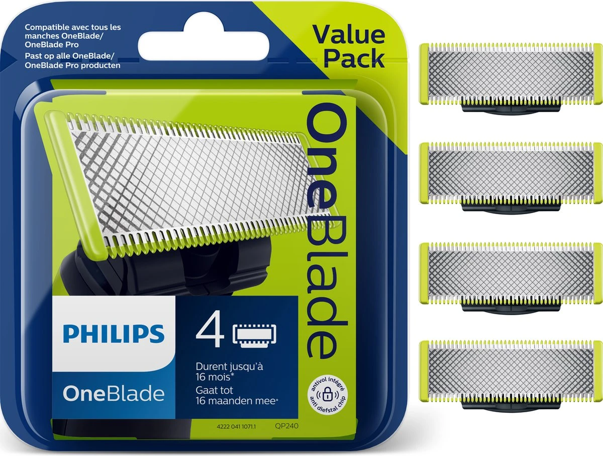 Philips OneBlade Original Blade QP240/50 - Vervangmesjes - 4 Stuks 3 Philips OneBlade Original Blade QP240/50 - Vervangmesjes - 4 Stuks