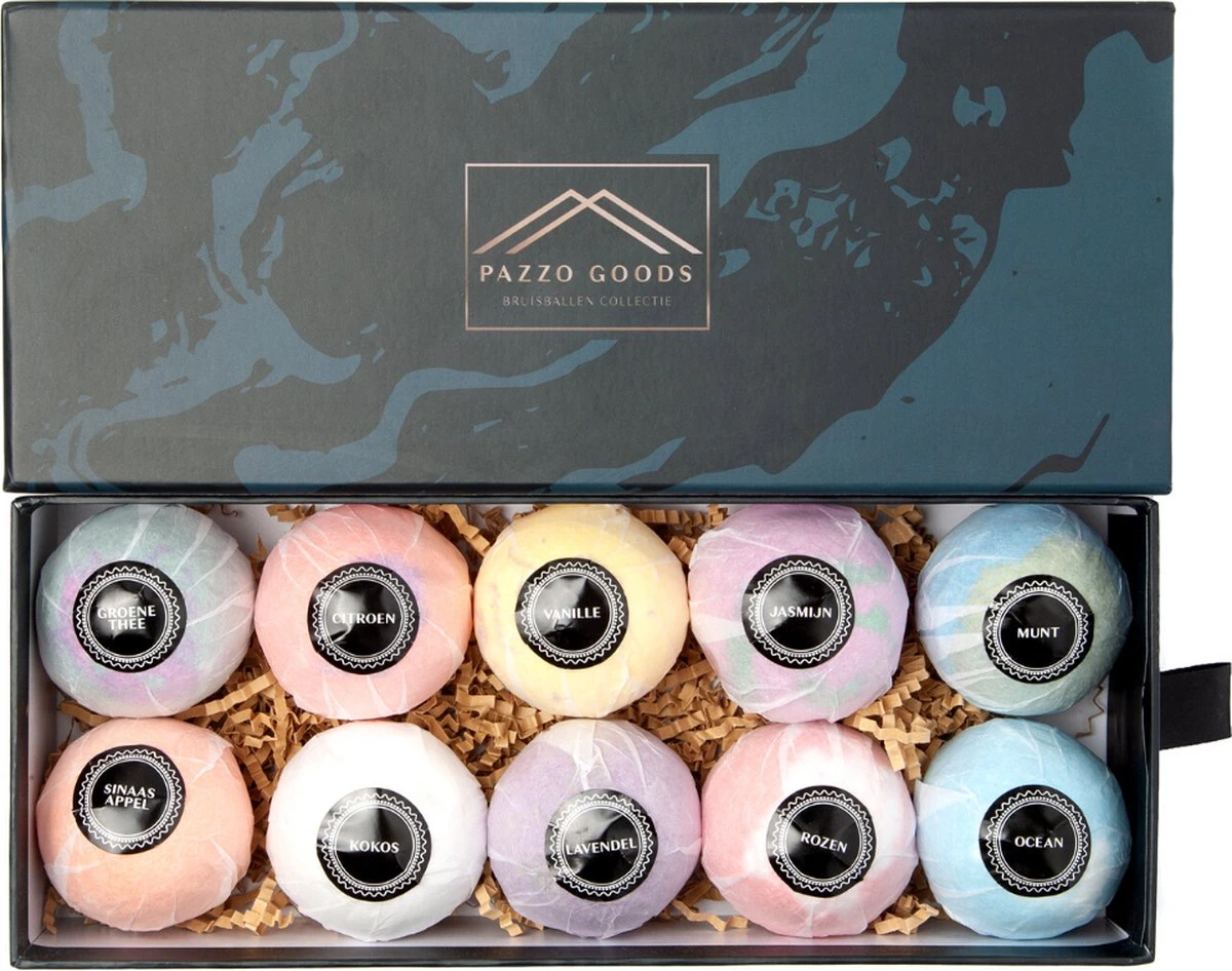 Bruisballen - 10 Stuks - XL Formaat - 10 Verschillende Geuren - Cadeau - 100 % Natuurlijk 3 Bruisballen - 10 Stuks - XL Formaat - 10 Verschillende Geuren - Cadeau - 100 % Natuurlijk