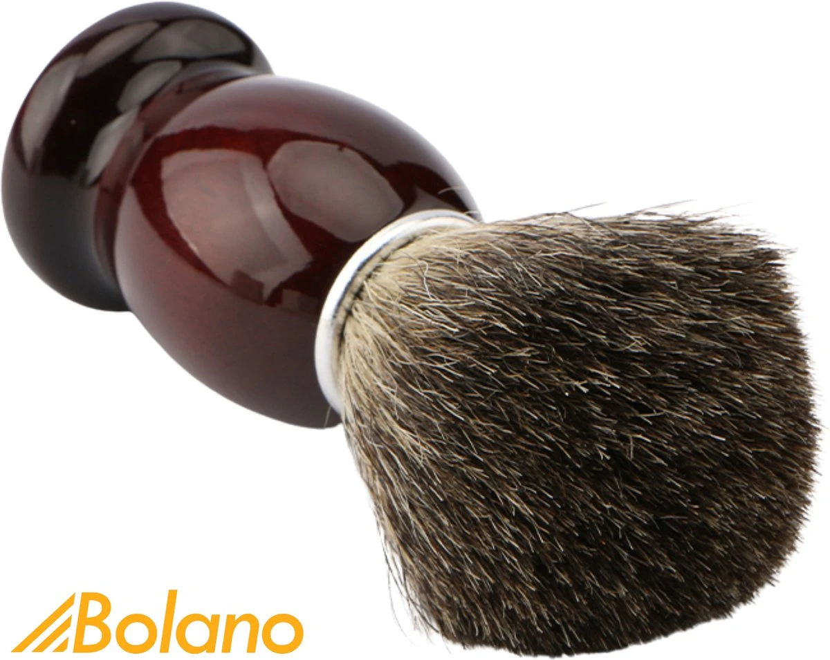 Bolano® Premium Duurzaam Scheerkwast Brown Wood - Klassiek Scheerkwast Voor Mannen En Vrouwen - 100% Soepel Haar Voor Een Optimale Verdeling 5 Bolano® Premium Duurzaam Scheerkwast Brown Wood - Klassiek Scheerkwast Voor Mannen En Vrouwen - 100% Soepel Haar Voor Een Optimale Verdeling - Afbeelding 3