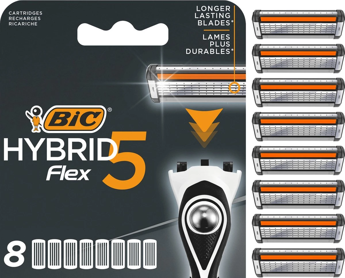 BIC Hybrid 5 Flex Scheermesjes Voor Mannen - Navulverpakking Met 8 Mesjes - Navullingen - Geen Houder 3 BIC Hybrid 5 Flex Scheermesjes Voor Mannen - Navulverpakking Met 8 Mesjes - Navullingen - Geen Houder