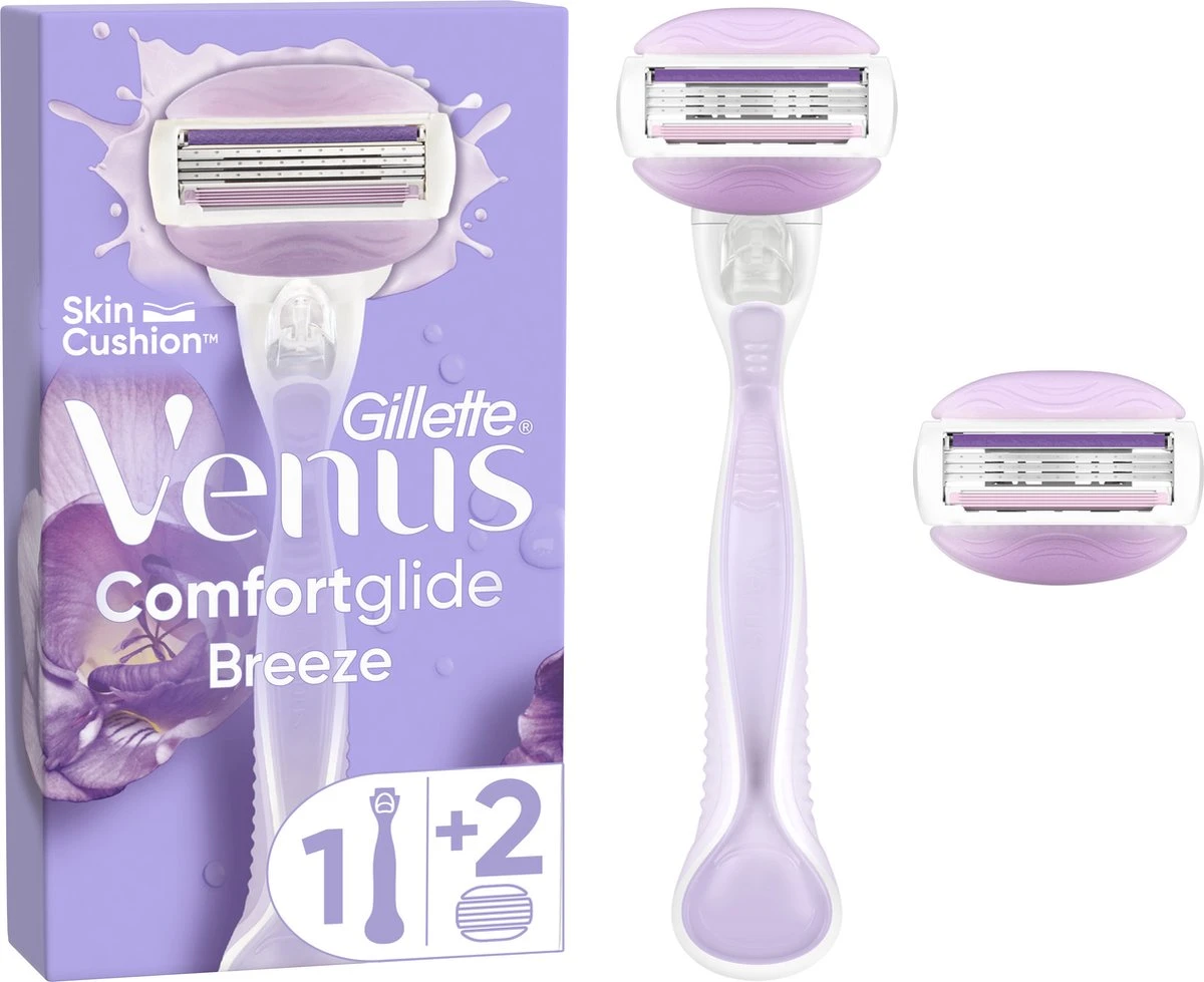 Gillette Venus Comfortglide Breeze - 1 Handvat - 2 Scheermesjes 3 Gillette Venus Comfortglide Breeze - 1 Handvat - 2 Scheermesjes