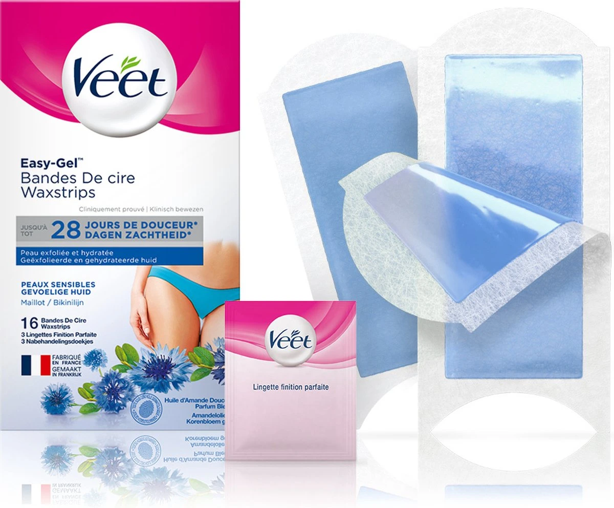 Veet - Ontharingsstrips - Bikinilijn & Oksels - Gevoelige Huid - 16 Stuks 4 Veet - Ontharingsstrips - Bikinilijn & Oksels - Gevoelige Huid - 16 Stuks - Afbeelding 2