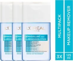 L’Oréal Paris Skin Expert Oog- & Lipmake-up Remover Waterproof - 3 X 125 Ml - Voordeelverpakking