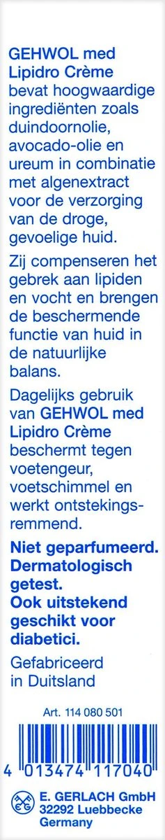 Gehwol Lipidro-Crème - Breng De Zeer Droge Huid Weer In Goede Balans Van Vet En Vocht - Voetcreme - Tube 75ml 4 Gehwol Lipidro-Crème - Breng De Zeer Droge Huid Weer In Goede Balans Van Vet En Vocht - Voetcreme - Tube 75ml - Afbeelding 2