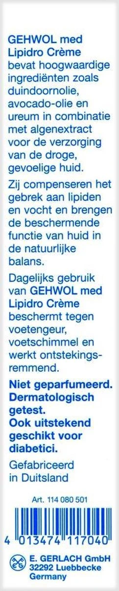 Gehwol Lipidro-Crème - Breng De Zeer Droge Huid Weer In Goede Balans Van Vet En Vocht - Voetcreme - Tube 75ml 12 Gehwol Lipidro-Crème - Breng De Zeer Droge Huid Weer In Goede Balans Van Vet En Vocht - Voetcreme - Tube 75ml - Afbeelding 10