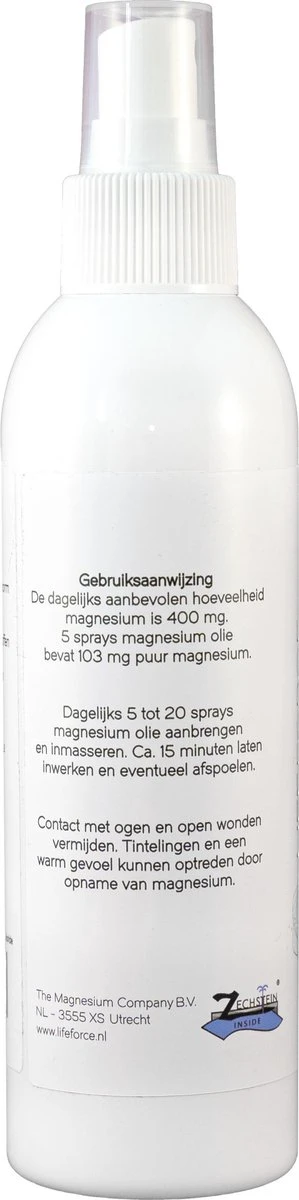 Lifeforce Magnesium Olie - Magnesiumspray (200 Ml) - Puur Zechstein - Magnesiumchloride 100% Natuurlijk En Zuiver 4 Lifeforce Magnesium Olie - Magnesiumspray (200 Ml) - Puur Zechstein - Magnesiumchloride 100% Natuurlijk En Zuiver - Afbeelding 2