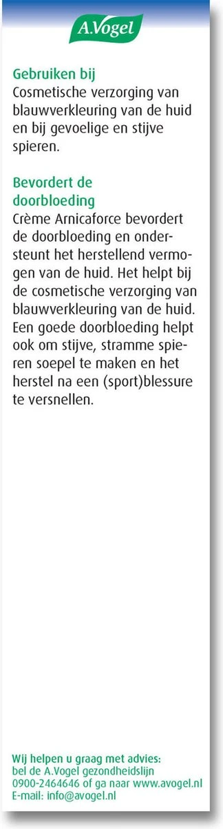 A.Vogel Arnica Vallen En Stoten Crème - Verzorgt De Blauwverkleurde Huid - 30 G 9 A.Vogel Arnica Vallen En Stoten Crème - Verzorgt De Blauwverkleurde Huid - 30 G - Afbeelding 7