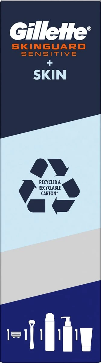 Gillette® Gillette Geschenkset SkinGuard Sensitive - Scheersysteem Voor Mannen + SkinGuard Scheergel 200ml + Hydraterende Crème 100ml + Gezichtsreiniger 140ml 7 Gillette® Gillette Geschenkset SkinGuard Sensitive - Scheersysteem Voor Mannen + SkinGuard Scheergel 200ml + Hydraterende Crème 100ml + Gezichtsreiniger 140ml - Afbeelding 5