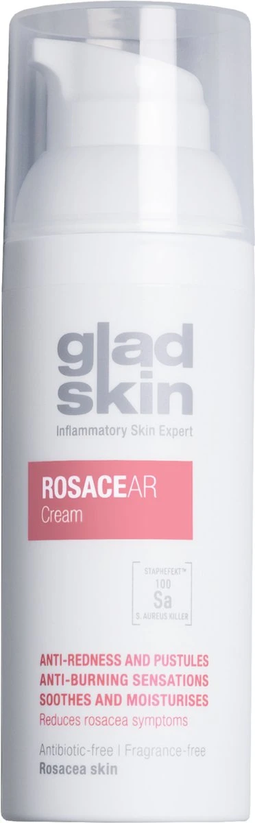 Gladskin ROSACEAR Cream 50ml - Klinisch Bewezen Effectief Tegen Roodheid, Droogheid En Branderig Gevoel- Hypoallergeen - Parfumvrij - Met Staphefekt™ 3 Gladskin ROSACEAR Cream 50ml - Klinisch Bewezen Effectief Tegen Roodheid, Droogheid En Branderig Gevoel- Hypoallergeen - Parfumvrij - Met Staphefekt™