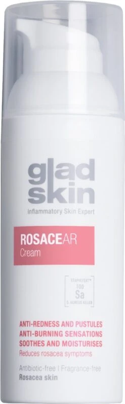 Gladskin ROSACEAR Cream 15ml - Klinisch Bewezen Effectief Tegen Roodheid, Droogheid En Branderig Gevoel- Hypoallergeen - Parfumvrij - Met Staphefekt™