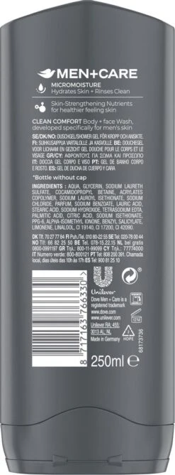 Dove Men+Care Clean Comfort Verzorgende Douchegel - 6 X 250 Ml - Voordeelverpakking 11 Dove Men+Care Clean Comfort Verzorgende Douchegel - 6 X 250 Ml - Voordeelverpakking -Lichaamsverzorging Winkel 444x1200 7