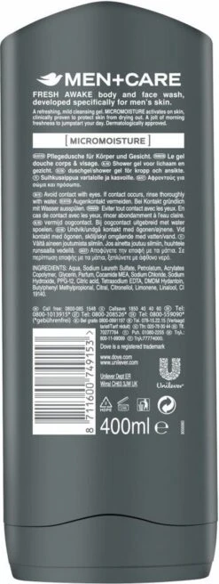 Dove Men Hydration Balance Douchegel - 6 X 250 Ml - Voordeelverpakking -Lichaamsverzorging Winkel 452x1200 8