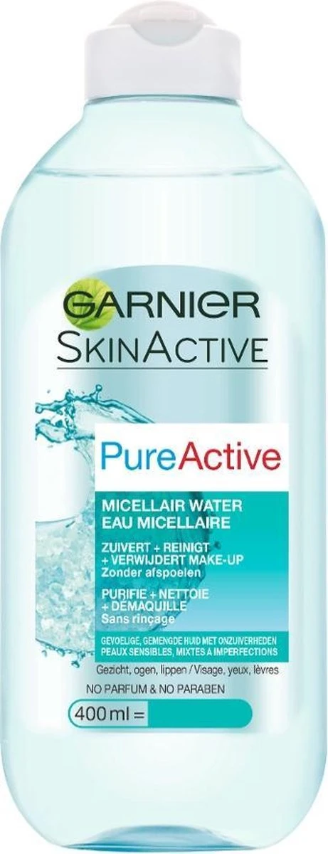 Garnier SkinActive - Pure Active Micellair Reinigingswater Voor De Vette Huid - 3 X 400 Ml - Micellair Water Bij Onzuiverheden - Voordeelverpakking 3 Garnier SkinActive - Pure Active Micellair Reinigingswater Voor De Vette Huid - 3 X 400 Ml - Micellair Water Bij Onzuiverheden - Voordeelverpakking