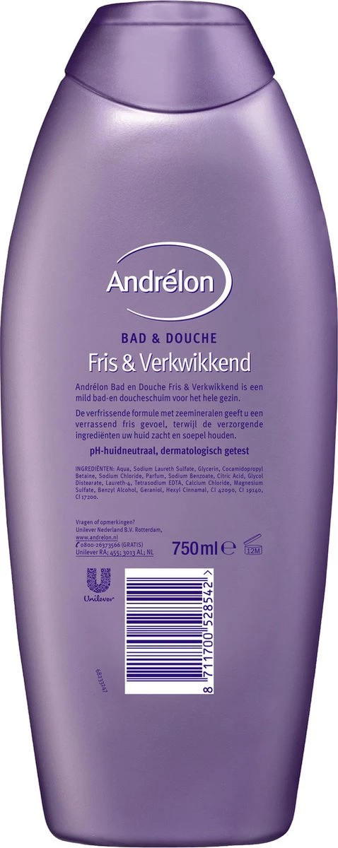 Andrélon Bad & Douche Fris & Verkwikkend Bad- En Doucheschuim - 6 X 750 Ml - Voordeelverpakking 8 Andrélon Bad & Douche Fris & Verkwikkend Bad- En Doucheschuim - 6 X 750 Ml - Voordeelverpakking - Afbeelding 6