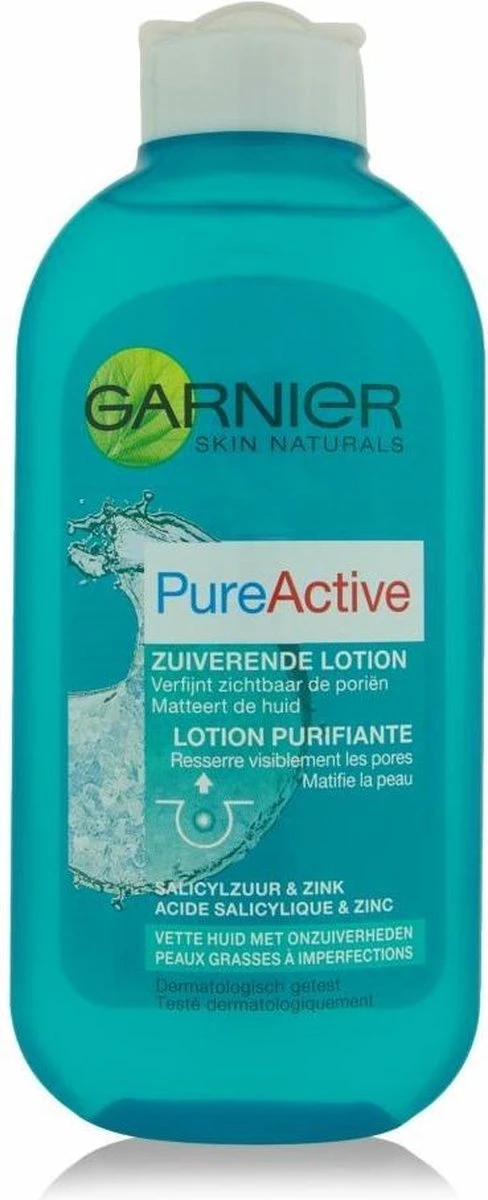 Garnier Skinactive Face Skin Naturals Pure Active - 3 X 200ml - Reinigingslotion 4 Garnier Skinactive Face Skin Naturals Pure Active - 3 X 200ml - Reinigingslotion - Afbeelding 2