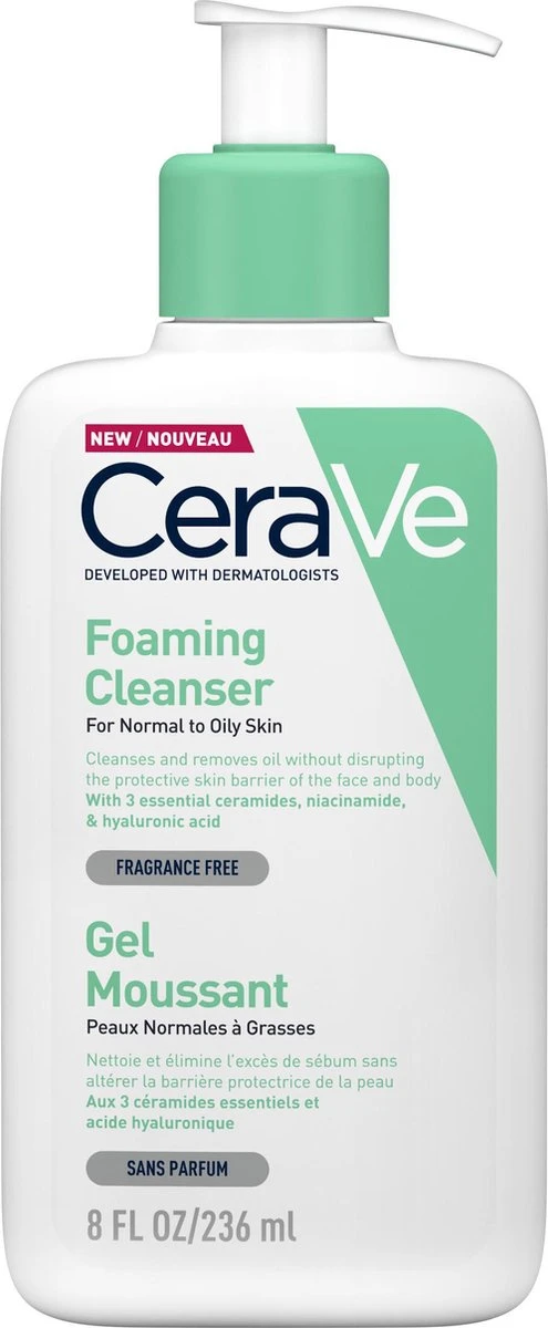 CeraVe - Foaming Cleanser - Reinigingsgel - Normale Tot Vette Huid - 236 Ml 3 CeraVe - Foaming Cleanser - Reinigingsgel - Normale Tot Vette Huid - 236 Ml