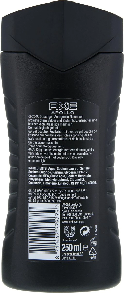 Axe Apollo Showergel - 6 X 250 Ml - Voordeelverpakking 17 Axe Apollo Showergel - 6 X 250 Ml - Voordeelverpakking - Afbeelding 15