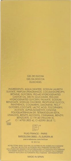 Paco Rabanne 1 Million Showergel -150 Ml -Lichaamsverzorging Winkel 531x1200 2