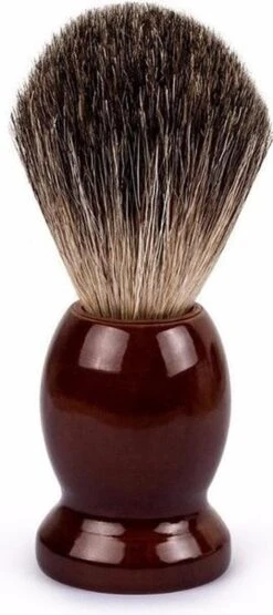 SIMIA™ Duurzaam Premium Scheerkwast - 100% Natuurlijk Haar - Zacht En Soepel - Optimale Verdeling Scheerschuim - Bruin