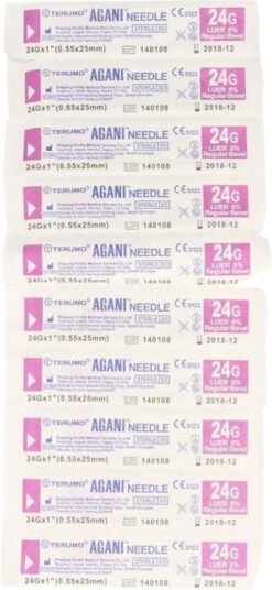 Steriele Naalden- 10 Stuks - Terumo - Gelaat Steriele Naalden - Gerstkorrel - Milia - Comedonen - 0.55 X 25 Mm - Paars -Lichaamsverzorging Winkel 553x1200