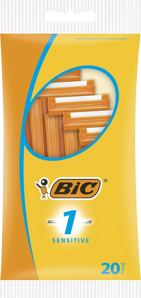 BIC 1 Sensitive Wegwerp Scheermesjes Pak Van 20 Stuks 3 BIC 1 Sensitive Wegwerp Scheermesjes Pak Van 20 Stuks