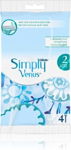 Gillette Simply Venus2 Wegwerpscheermesjes Vrouwen - 4 Stuks -Lichaamsverzorging Winkel 570x1200
