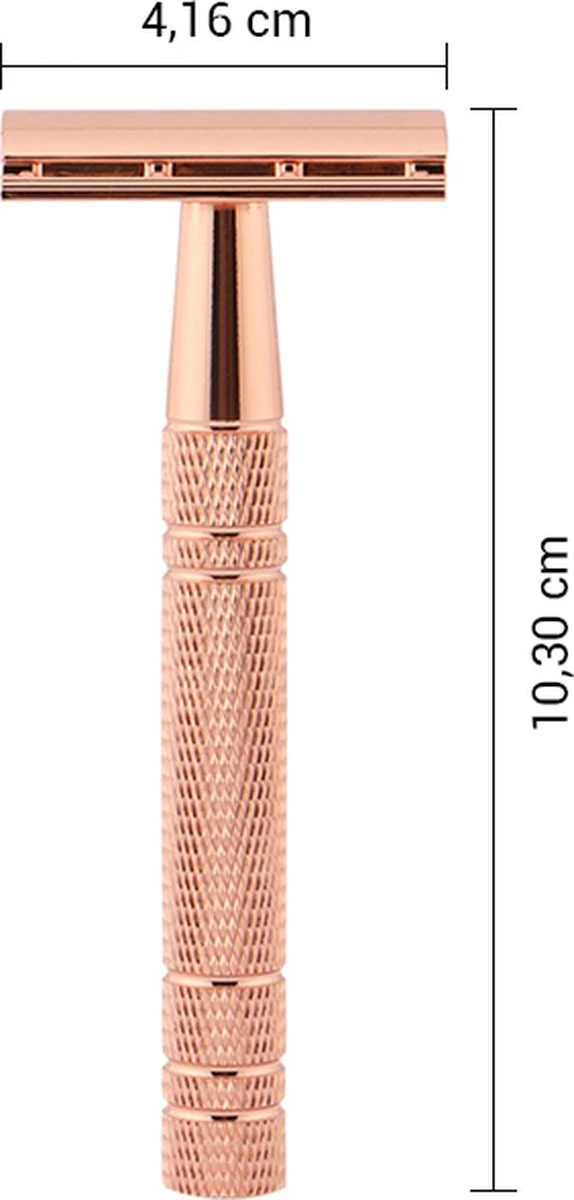 Safety Razor Scheermes + 20 Scheermesjes - Aluminium - Rose - Double Blade 10 Safety Razor Scheermes + 20 Scheermesjes - Aluminium - Rose - Double Blade - Afbeelding 8