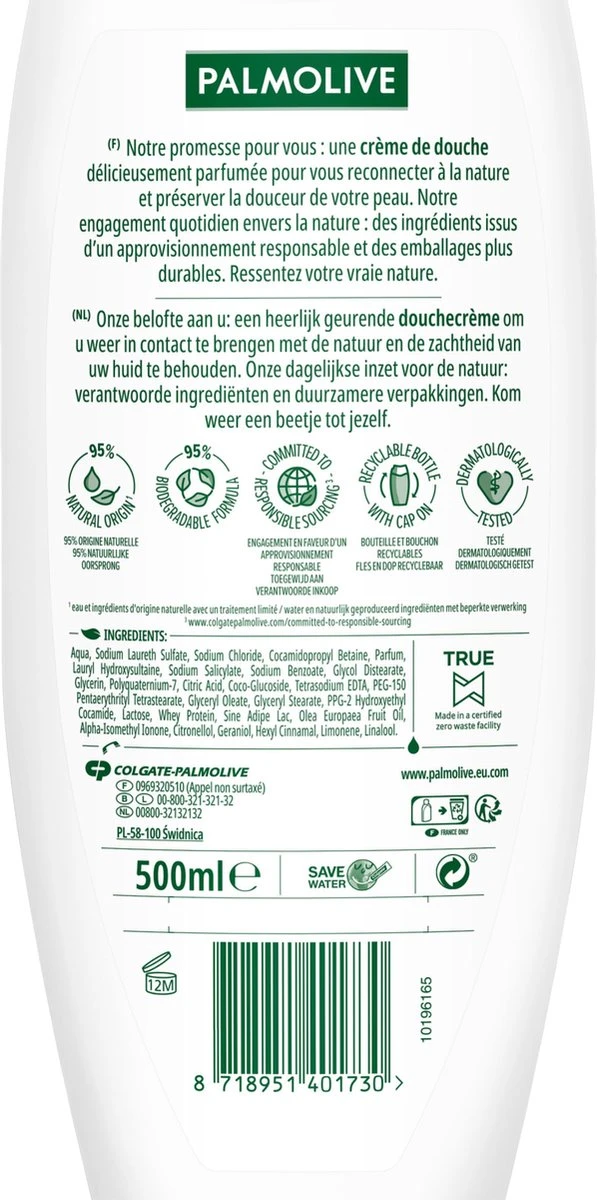 Palmolive® Palmolive Naturals Olijf Douchegel - 4 X 500ml - Douchegel Voordeelverpakking 7 Palmolive® Palmolive Naturals Olijf Douchegel - 4 X 500ml - Douchegel Voordeelverpakking - Afbeelding 5