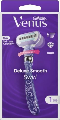 Gillette Venus Deluxe Smooth Swirl - Voor Een Extra Gladde Scheerbeurt - 1 Handvat - 1 Navulmesje -Lichaamsverzorging Winkel 608x1200 7