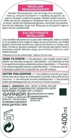 Garnier SkinActive Micellair Reinigingswater Voor De Gevoelige Huid - 3 X 400ml 26 Garnier SkinActive Micellair Reinigingswater Voor De Gevoelige Huid - 3 X 400ml -Lichaamsverzorging Winkel 619x1200 1