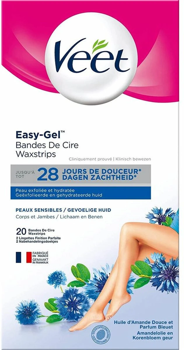Veet - Ontharingsstrips - Benen & Lichaam - Gevoelige Huid - Easy-Gelwax - 20 Stuks 3 Veet - Ontharingsstrips - Benen & Lichaam - Gevoelige Huid - Easy-Gelwax - 20 Stuks