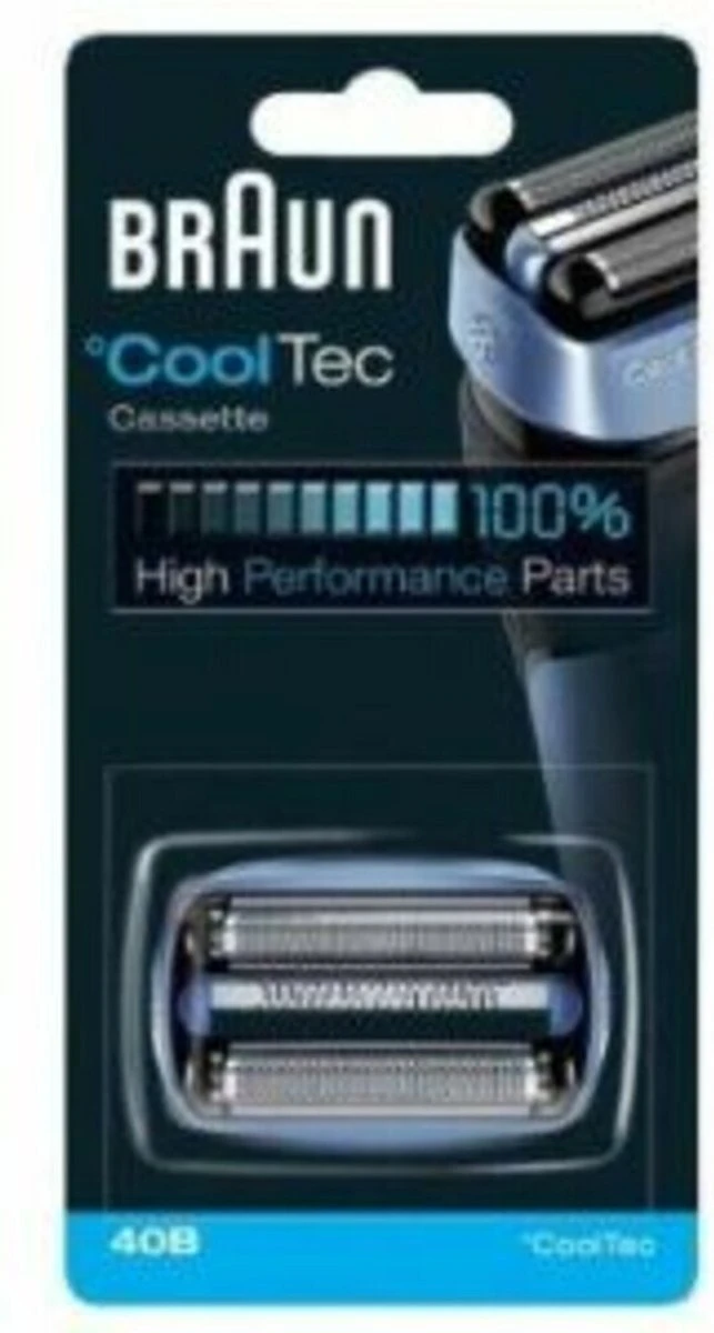 Braun Cooltec 40B Cassette Blauw - Vervangend Scheerblad 3 Braun Cooltec 40B Cassette Blauw - Vervangend Scheerblad