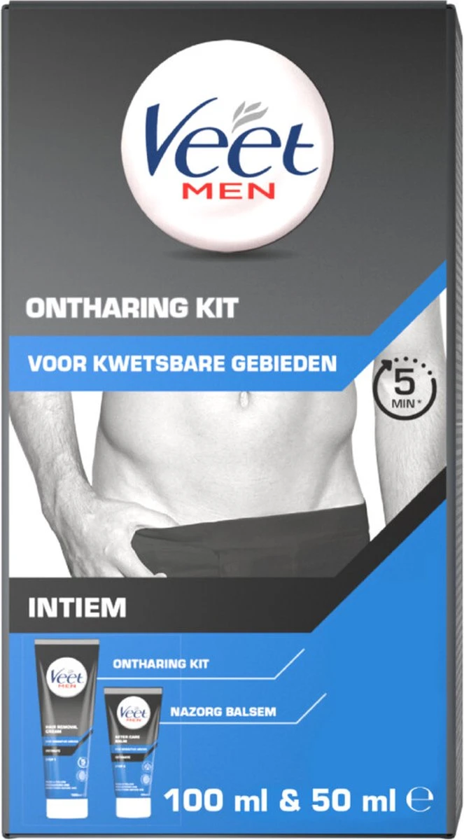 Veet - Men - Ontharingskit Voor Intieme Delen - Ontharingscrème En Aftercare - 100 Ml + 50 Ml 9 Veet - Men - Ontharingskit Voor Intieme Delen - Ontharingscrème En Aftercare - 100 Ml + 50 Ml - Afbeelding 7