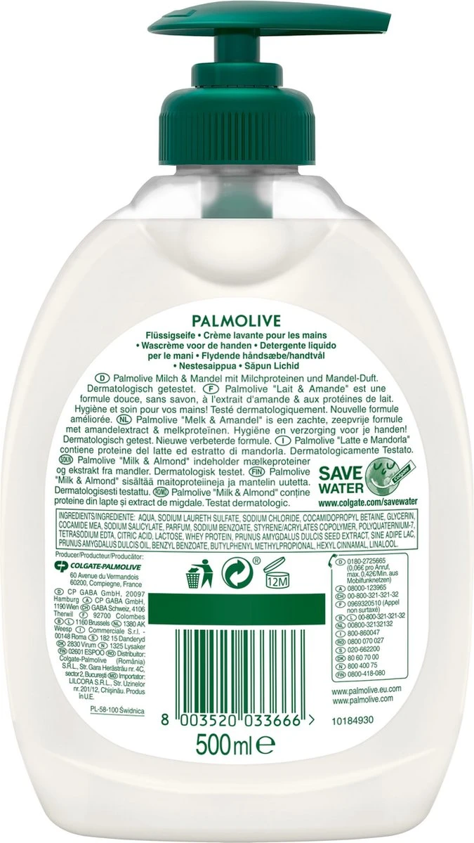 Palmolive® Palmolive Naturals Amandel Handzeep - 4 X 500ml - Voordeelverpakking 8 Palmolive® Palmolive Naturals Amandel Handzeep - 4 X 500ml - Voordeelverpakking - Afbeelding 6