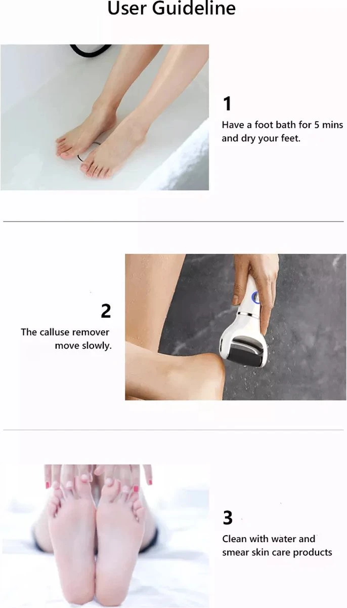 Vastu Eeltverwijderaar - Elektrische Oplaadbare Voetvijl Inclusief Opvangdoekje & Opbergzakje - Callus Remover - Inclusief Extra Opzetvijlen 12 Vastu Eeltverwijderaar - Elektrische Oplaadbare Voetvijl Inclusief Opvangdoekje & Opbergzakje - Callus Remover - Inclusief Extra Opzetvijlen - Afbeelding 10