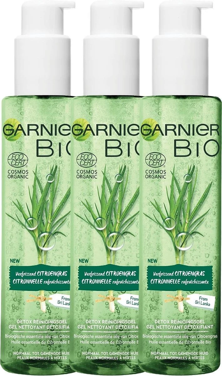 Garnier Bio Detox Reinigingsgel Verfrissende Citroengras - 3 X 150 Ml 3 Garnier Bio Detox Reinigingsgel Verfrissende Citroengras - 3 X 150 Ml