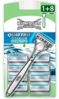 Wilkinson Sword Quattro Titanium Sensitive Scheerapparaat + 9 Scheermessen -Lichaamsverzorging Winkel 712x1200 2