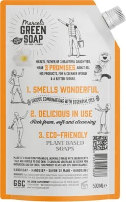 Marcel's Green Soap Handzeep Sinaasappel & Jasmijn Navulling - 6 X 500 Ml -Lichaamsverzorging Winkel 748x1200 1